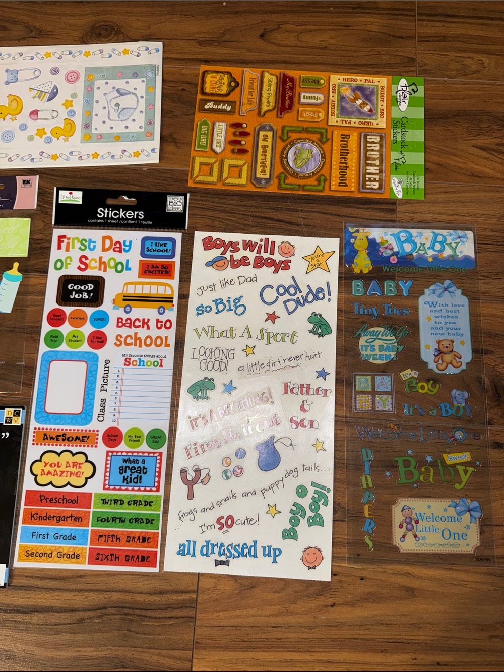 Y2K scrapbooking Baby & Kids Sticker Lot - Assorted Pastel and Bright Colors - Picture 4 of 16